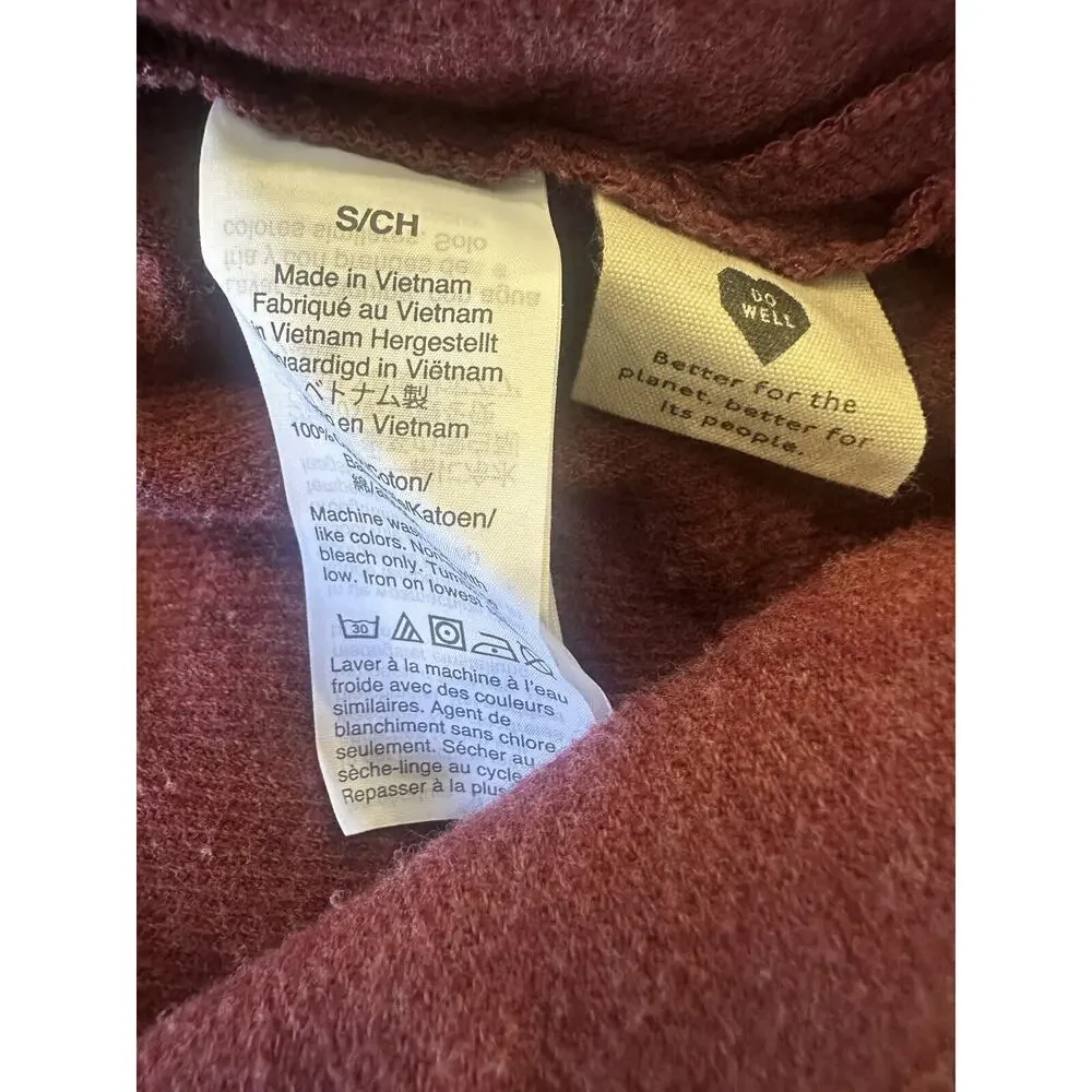 Madewell Flannel Flap Pocket Oversized Ex Boyfriend Shirt Dusty Burgundy Small - Picture 10 of 13